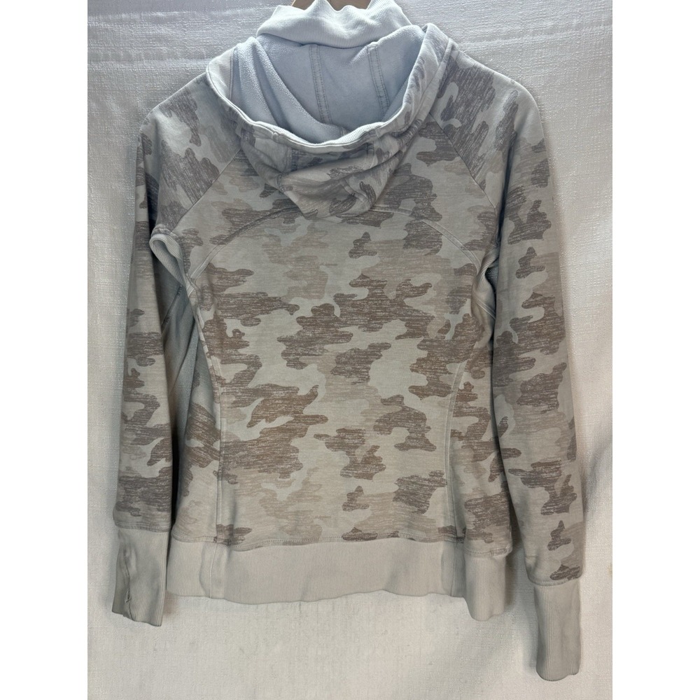 Women's Size Medium Athleta Jacket Tan Camo Hooded Zip up - Picture 5 of 9